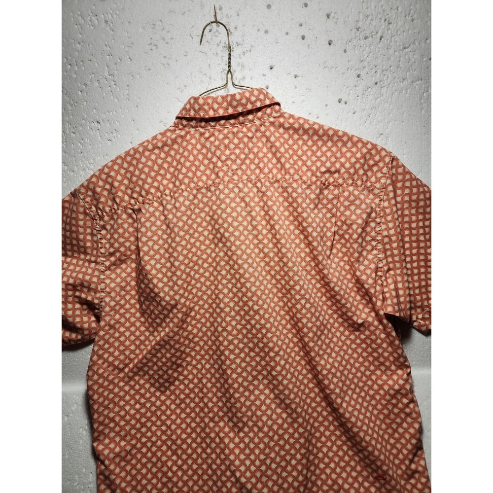 Tommy Hilfiger Jeans Shirt Mens Large Short Sleeve Peach Button Up Collared - Picture 10 of 16